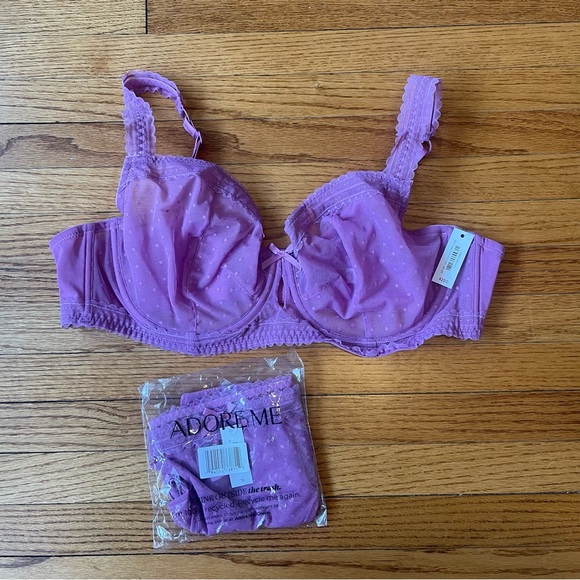 Adore Me Cassandra Unlined Plus Demi Bra - 42DD and Bikini - 1X Set - Picture 4 of 4
